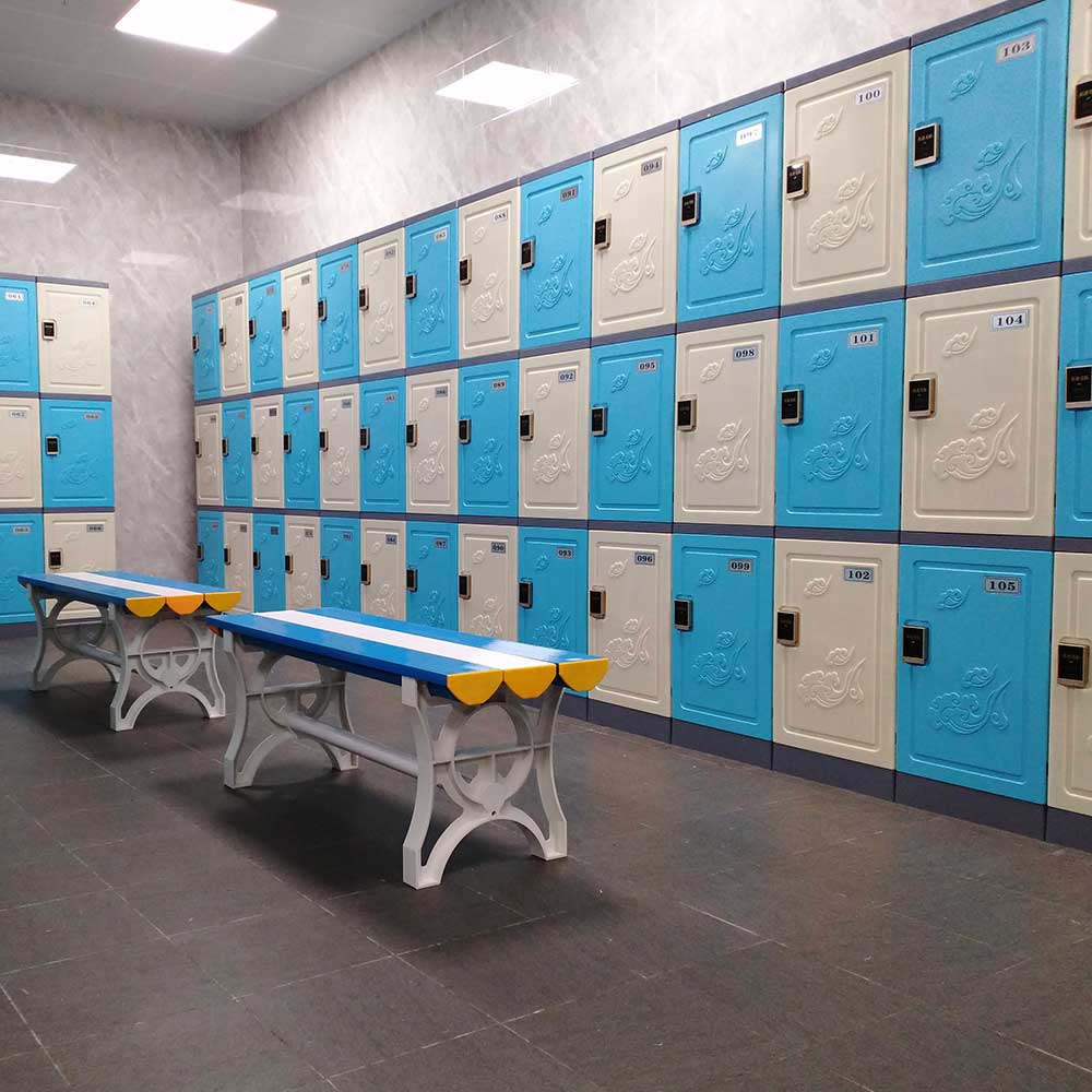 Plasitc locker in a gym locker room